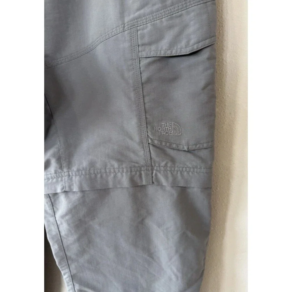 The North Face Men’s Gray Solid Cargo Pants XL  Zip Off Shorts Pockets Hiking